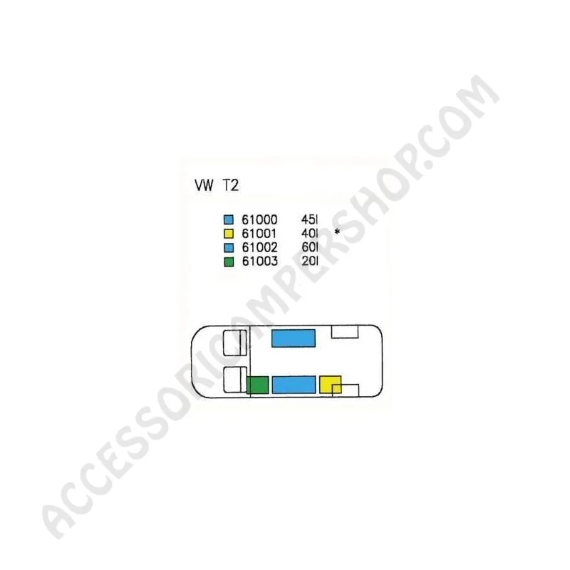 Serbatoio Acqua 45L per VW T2 e T3 | Accessoricampershop.com