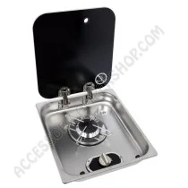 Piano cottura a gas CARBEST 1 fuoco con coperchio | Accessoricampershop.com