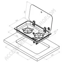 Piano Cottura da Incasso Carbest 2 Fuochi | Accessoricampershop.com