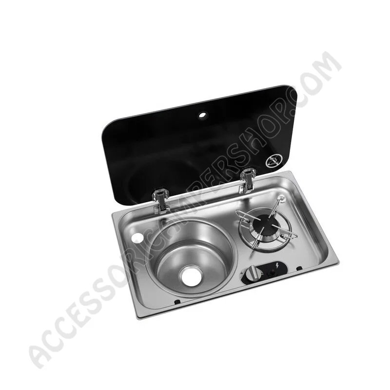 Piano cottura a gas 1 fuoco con lavello da incasso | Accessoricampershop.com