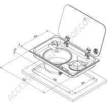 Piano cottura a gas 1 fuoco con lavello da incasso | Accessoricampershop.com
