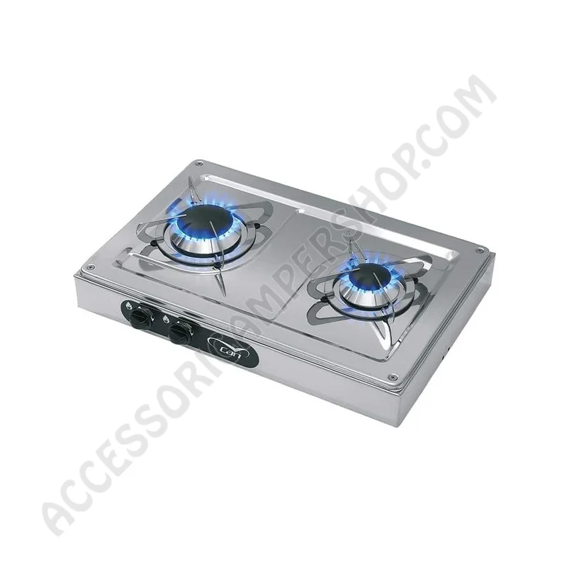 Fornello da Appoggio a Gas 2 Fuochi Inox FN1332 CAN | Accessoricampershop.com