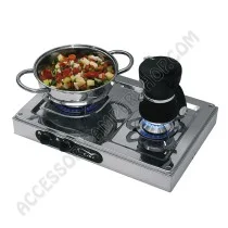 Fornello da Appoggio a Gas 2 Fuochi Inox FN1332 CAN | Accessoricampershop.com