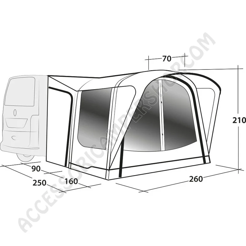 Tenda Gonfiabile Laterale Newburg 160 Air | Accessoricampershop.com