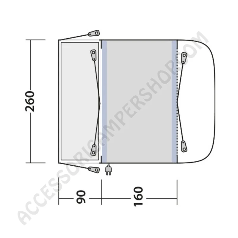 Tenda Gonfiabile Laterale Newburg 160 Air | Accessoricampershop.com
