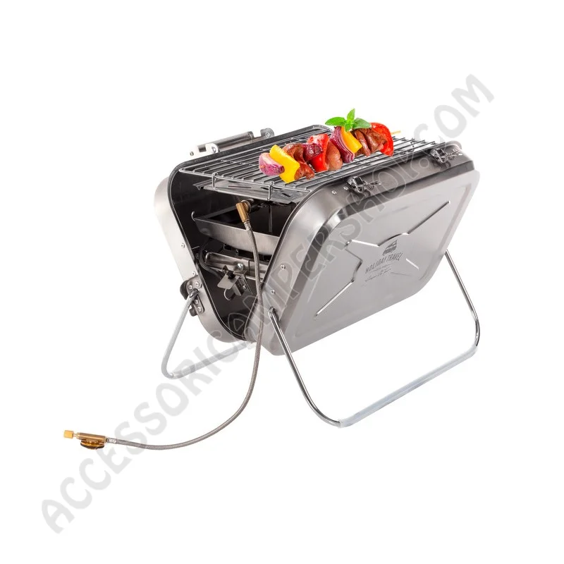 Barbecue a Gas Portatile in Acciaio Inox | Accessoricampershop.com