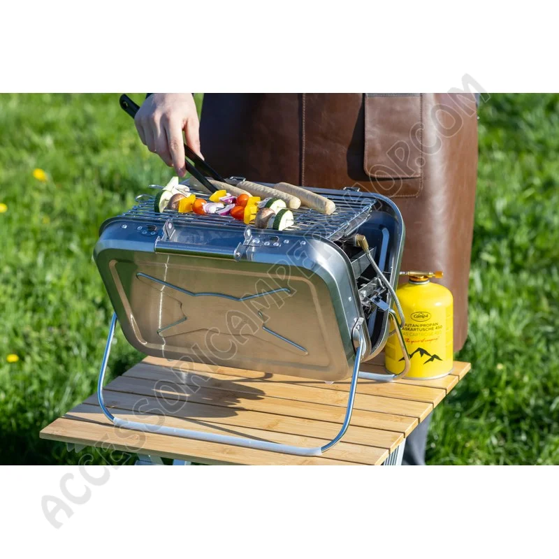 Barbecue a Gas Portatile in Acciaio Inox | Accessoricampershop.com