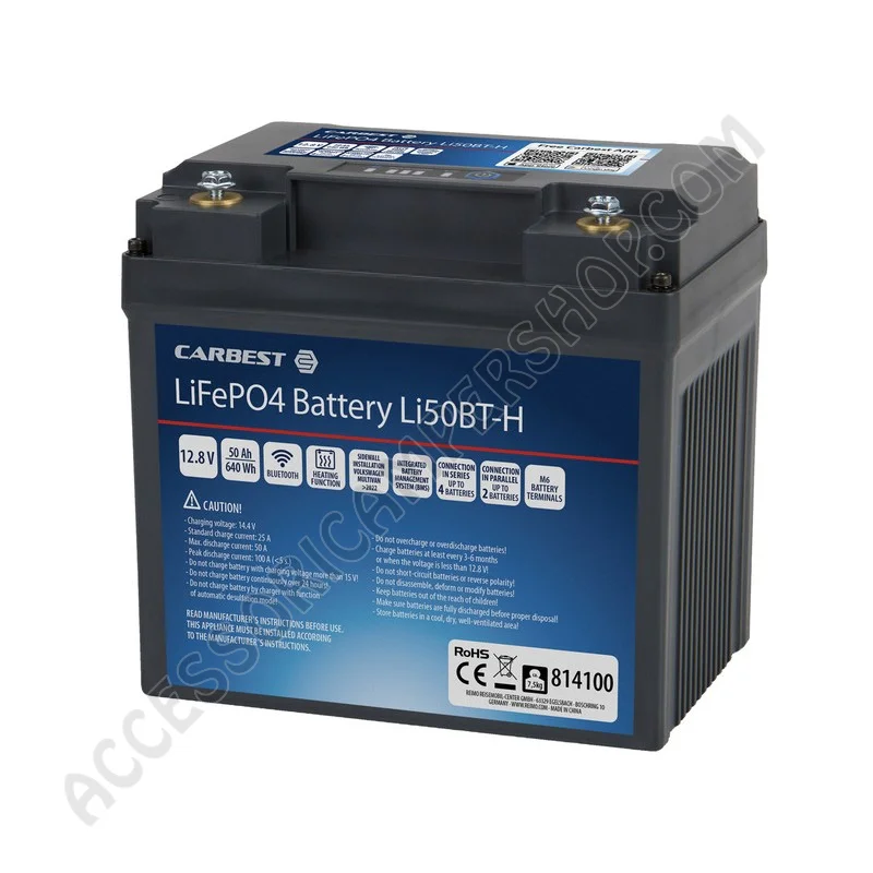 Batteria Litio Carbest 50Ah con Bluetooth | Accessoricampershop.com