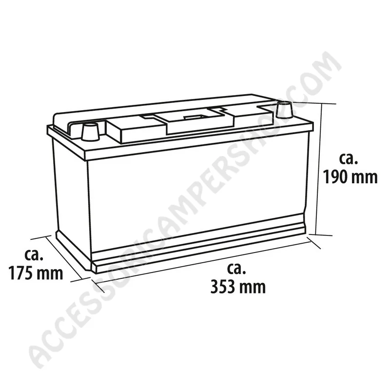 Batteria AGM 100AH T5 Carbest per Camper | Accessoricampershop.com