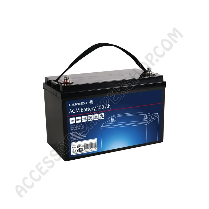 Batteria AGM 100AH Carbest per Camper e Caravan | Accessoricampershop.com