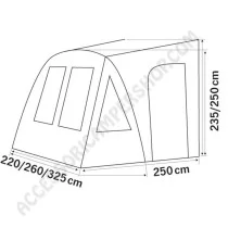 Veranda Pneumatica ONE BEAM AIR Reimo per Caravan | Accessoricampershop.com