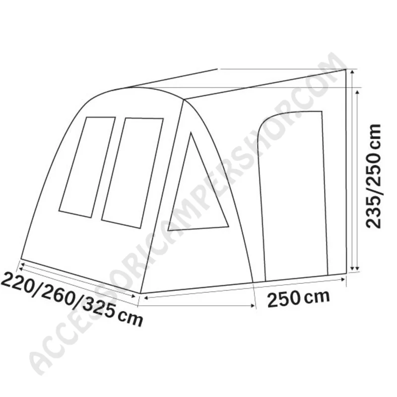 Veranda Pneumatica ONE BEAM AIR Reimo per Caravan | Accessoricampershop.com