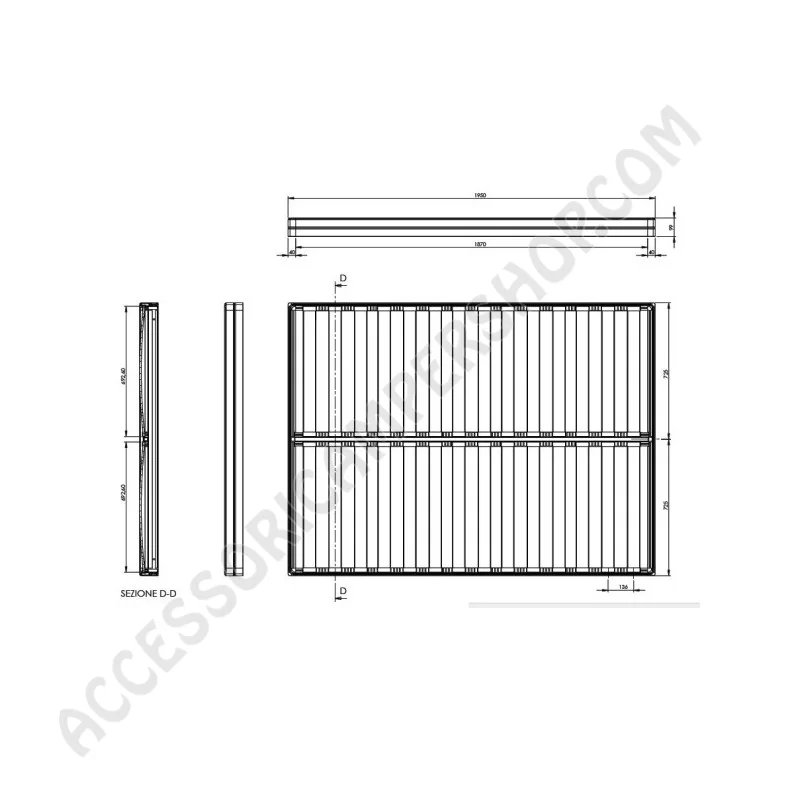 Kit Rete Letto Matrimoniale in Alluminio Componibile | Accessoricampershop.com