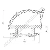 Guarnizione interna per porte camper 9/13,7 mm | Accessoricampershop.com