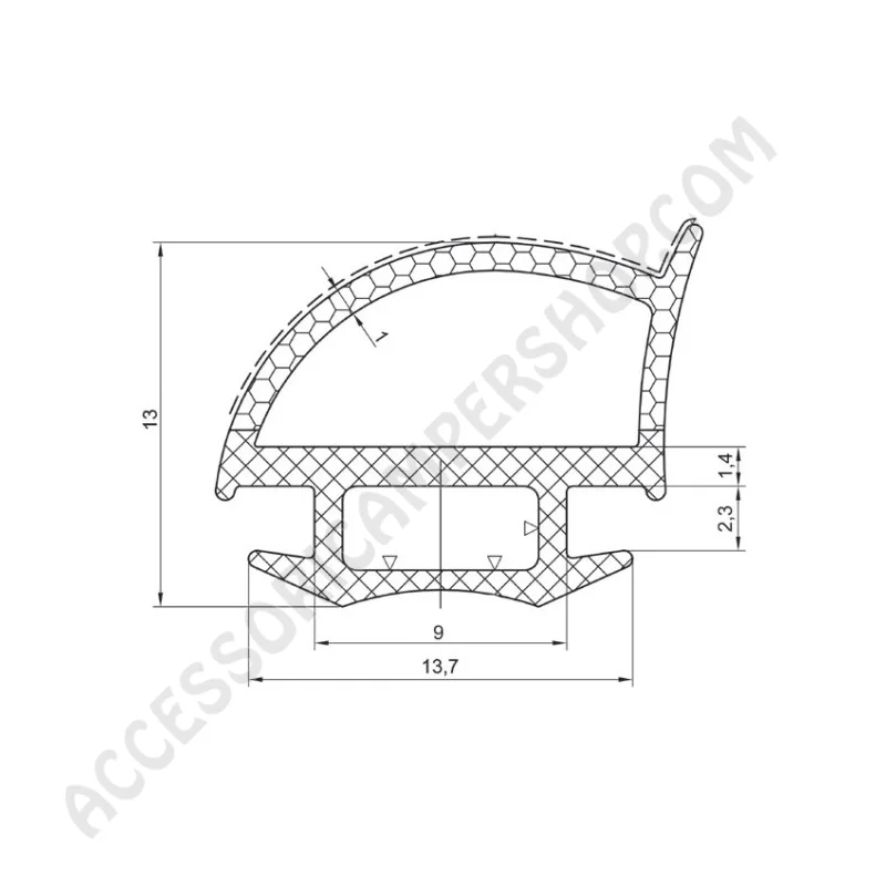 Guarnizione interna per porte camper 9/13,7 mm | Accessoricampershop.com