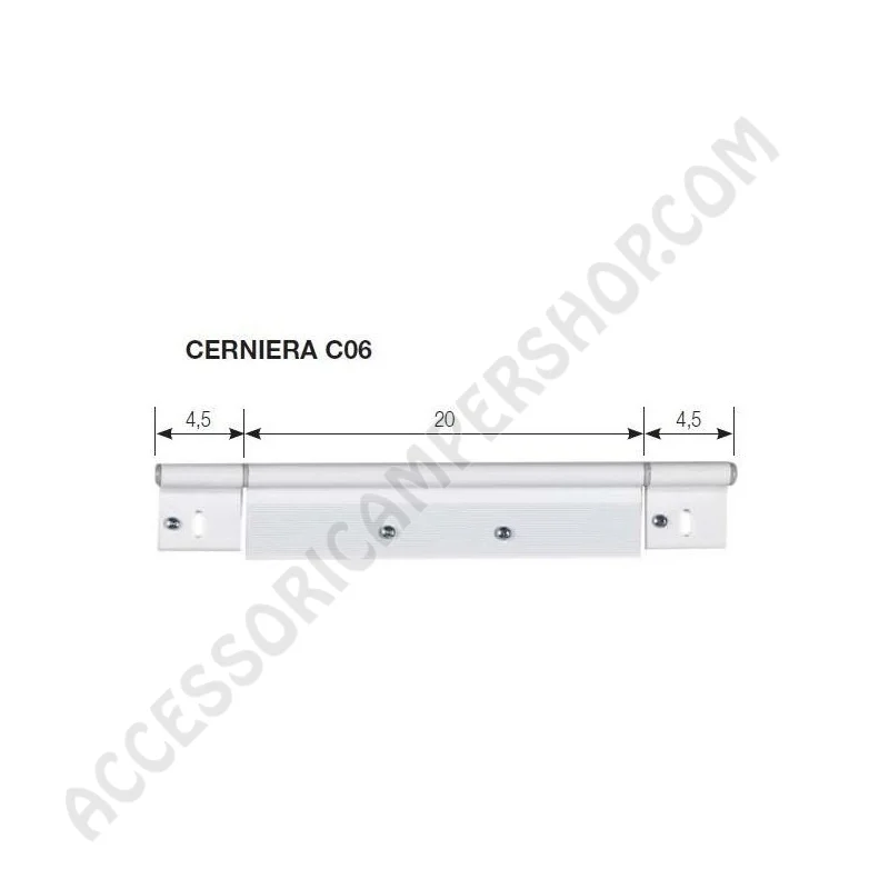 Cerniera C06 Bianca RAL9010 per Porta 285x48 mm | Accessoricampershop.com