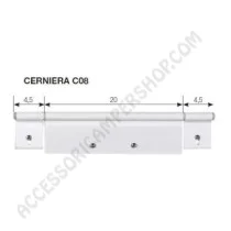 Cerniera C08 Bianca RAL9010 per Porta 285x61 mm | Accessoricampershop.com