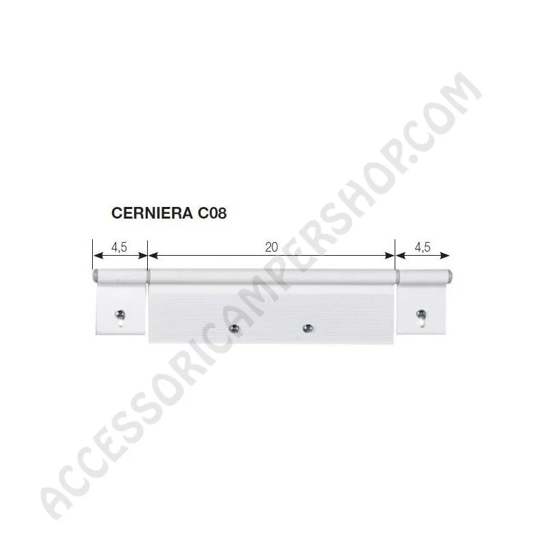 Cerniera C08 Bianca RAL9010 per Porta 285x61 mm | Accessoricampershop.com