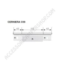 Cerniera C09 Bianca RAL9010 per Porta 195x48 mm | Accessoricampershop.com