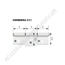 Cerniera C11 Bianca RAL9010 per Porta e Portellone | Accessoricampershop.com