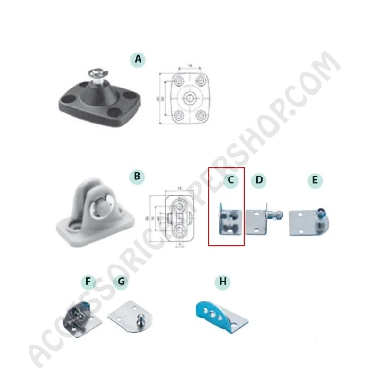 Supporti Laterali Inox per Molle a Gas | Accessoricampershop.com
