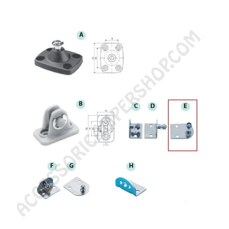 Staffe piatte inox per molle a gas camper | Accessoricampershop.com