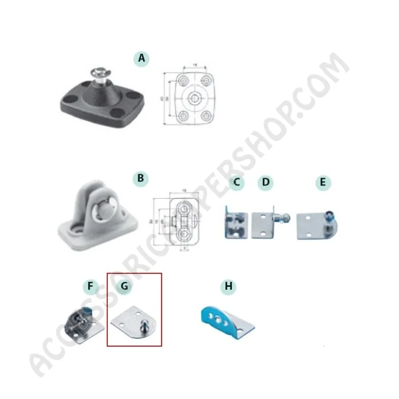 Staffe Piatte Inox per Molle a Gas Camper | Accessoricampershop.com