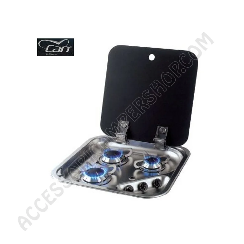 Piano Cottura Quadrato 3 Fuochi Inox | Accessoricampershop.com