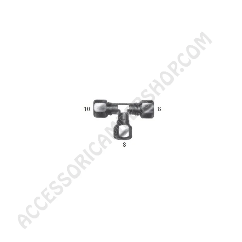Raccordo Gas A T Acciaio Zincato 10/8/8 mm | Accessoricampershop.com
