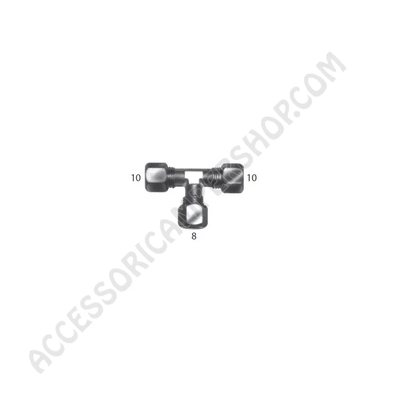 Raccordo Gas a T in Acciaio Zincato Ø 8/10/10 mm | Accessoricampershop.com