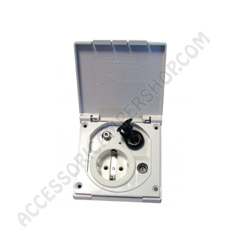 Presa esterna universale 230V+12V+TV+SAT | Accessoricampershop.com