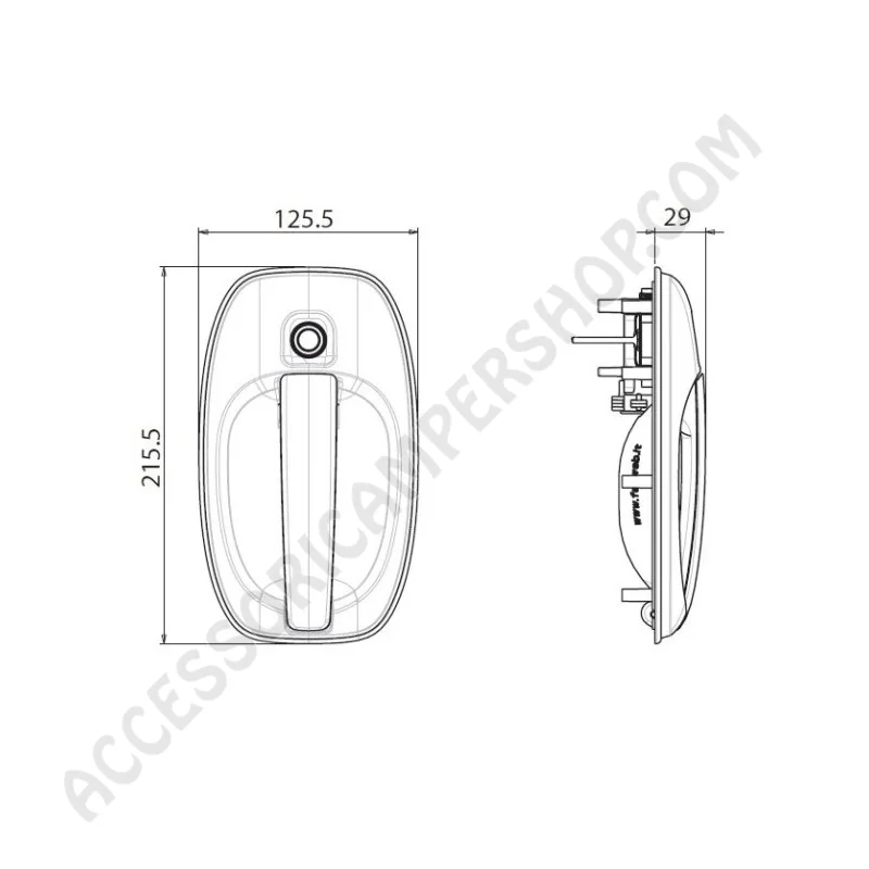 Serratura per porte interna Pro Tek di alta qualità | Accessoricampershop.com