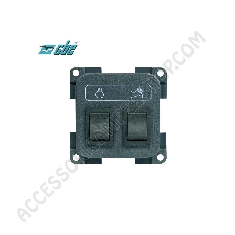 Interruttore Doppio CBE Pompa e Luci Grigio | Accessoricampershop.com
