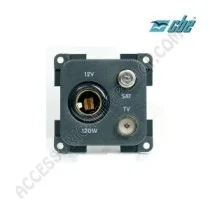 Presa 12V Standard + TV + SAT CBE - Scegli Colore | Accessoricampershop.com