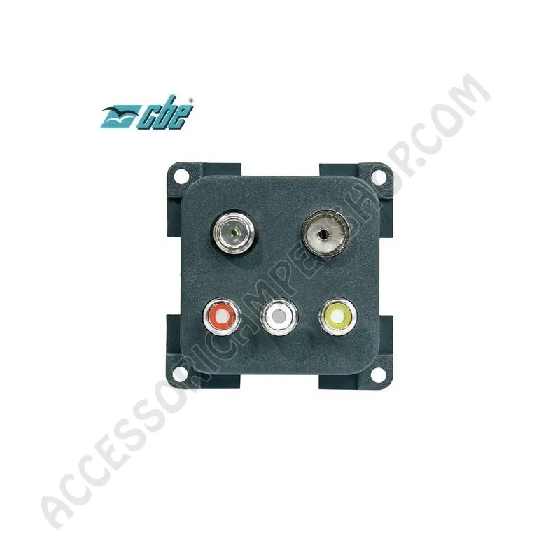 Modulo 3 Prese RCA + TV + SAT CBE Grigio | Accessoricampershop.com