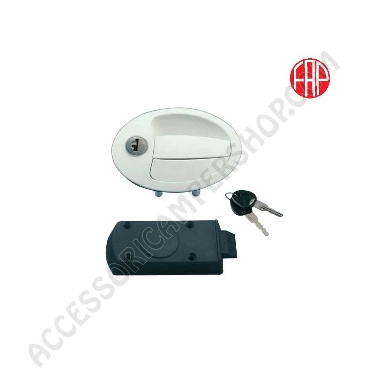 Serratura Ovale FAP Bianca per Portelloni | Accessoricampershop.com