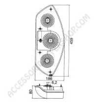 Fanale Posteriore Hella Caraluna 12V Verticale | Accessoricampershop.com