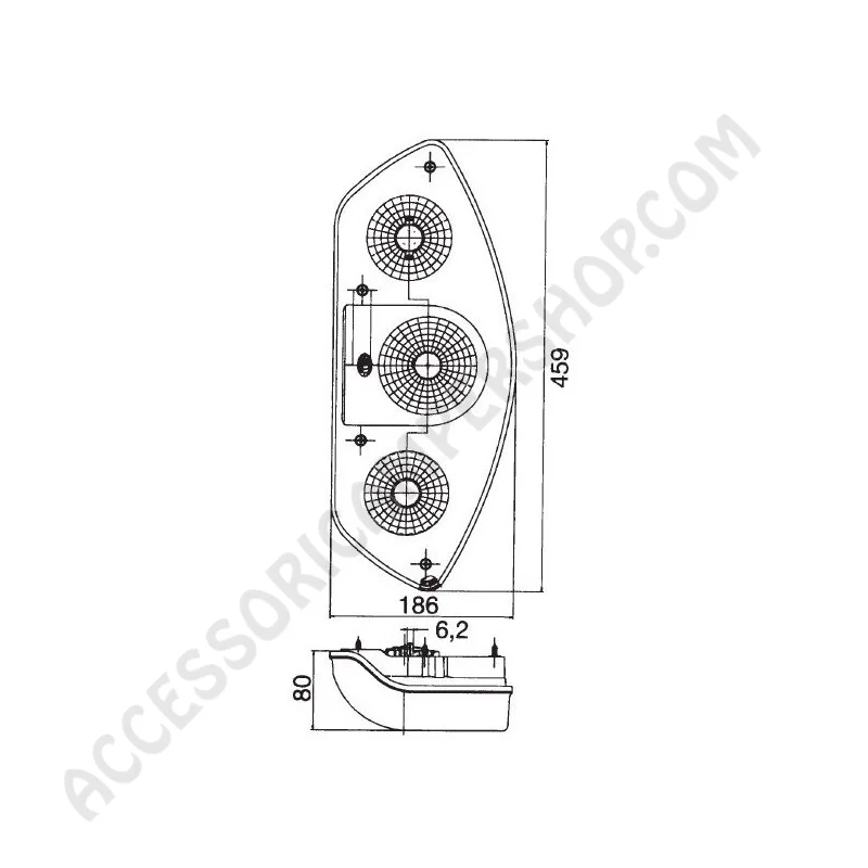 Fanale Posteriore Hella Caraluna 12V Verticale | Accessoricampershop.com