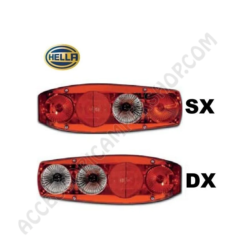 Fanale Posteriore Hella Caraluna 2 Orizzontale 12V | Accessoricampershop.com