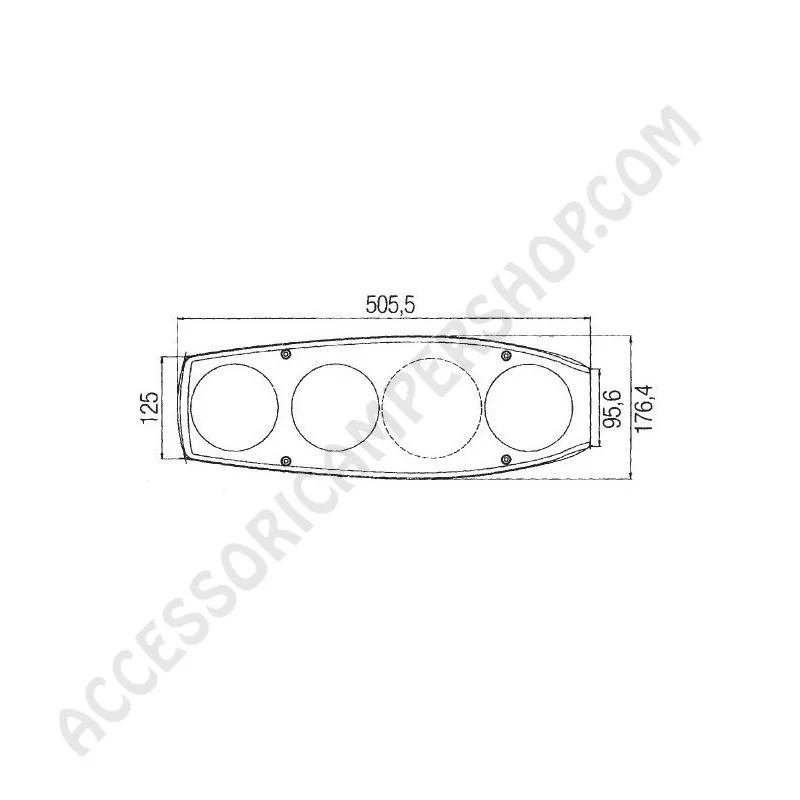 Fanale Posteriore Hella Caraluna 2 Chromium 12V | Accessoricampershop.com