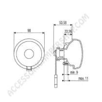 Fanale Posteriore Hella Circolare Ø 90 mm | Accessoricampershop.com