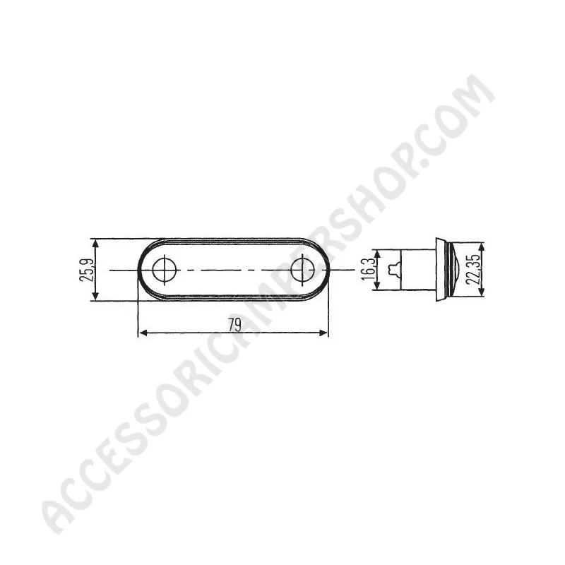Luce di posizione Hella LED bianca incasso orizzontale | Accessoricampershop.com
