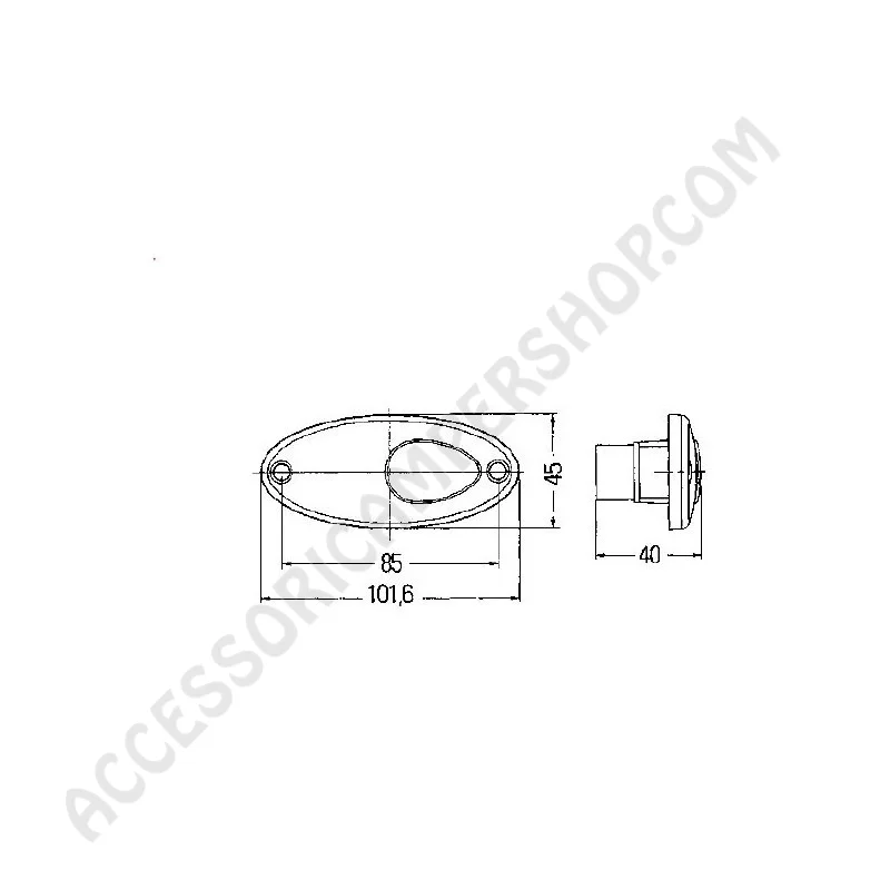 Luce Side-Marker Bianco Incasso Orizzontale | Accessoricampershop.com