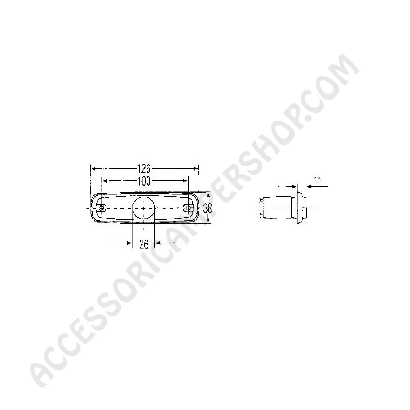 Luce Side-Marker Bianca Incasso Hella | Accessoricampershop.com