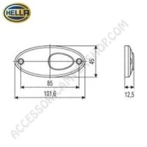 Luce d'ingombro orizzontale 2LED con cavo Hella | Accessoricampershop.com