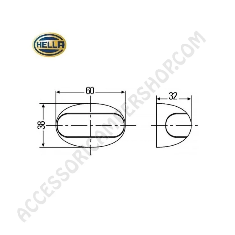 Luce Ingombro LED Sbalzo Orizzontale Hella | Accessoricampershop.com
