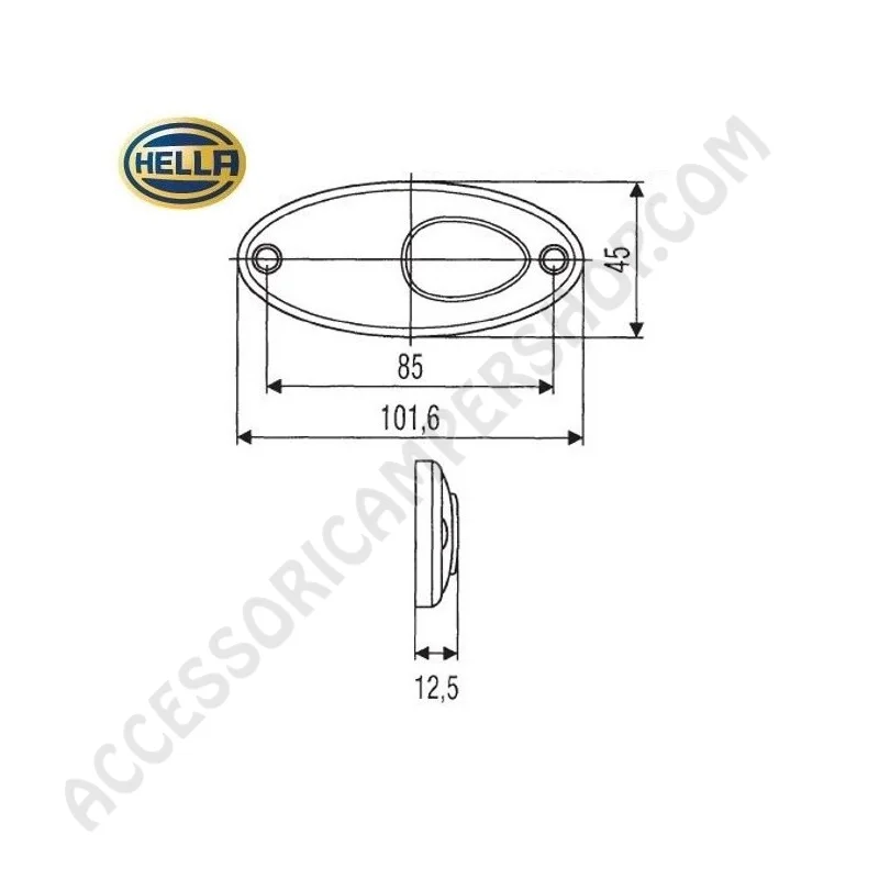 Luce Side-Marker Laterale LED Hella Arancio | Accessoricampershop.com
