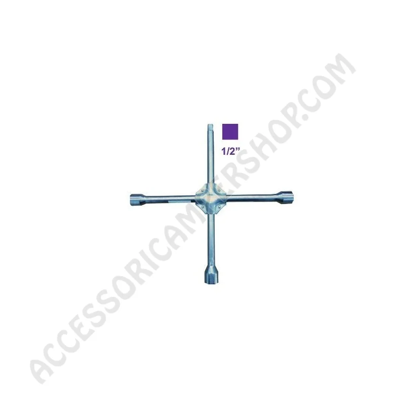 Chiave a croce alta resistenza per dadi ruote | Accessoricampershop.com