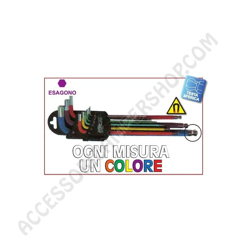 Chiavi esagonali colorate con magnete per camper | Accessoricampershop.com