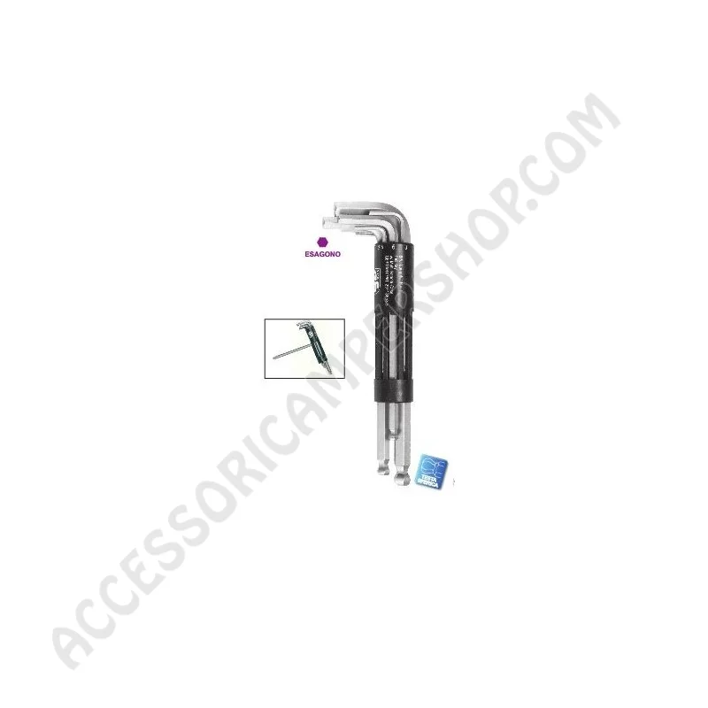 Chiavi esagonali satinate 8 chrom vanadium | Accessoricampershop.com